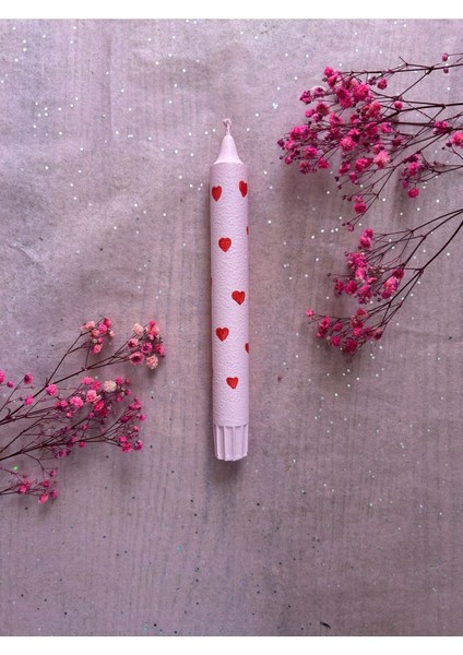 Kırmızı Kalpli Mum-2