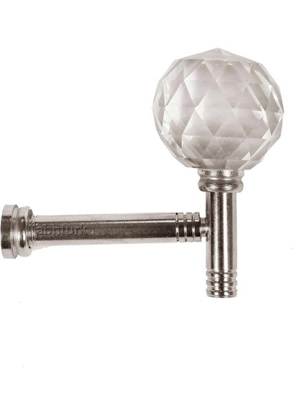 Gerçek Kristal Topuz Perde Kancası 4 cm Kesme Kristal Krom Renso Perde Bağlama Demiri +Hediyeli Satış