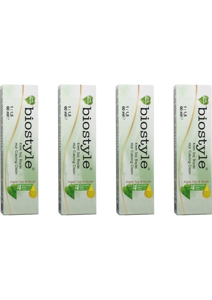 Bitki Özlü Argan ve Keratin 7.85 Açık Kestane 4 Adet 60 ml Saç Boyası Oksidansız