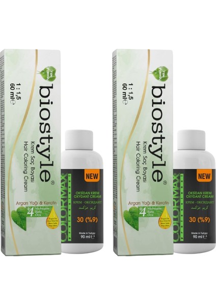 Bitki Özlü Argan ve Keratin 008 Mavi 2 Adet 60 ml Saç Boyası + 2 Adet 90 ml Oksidan