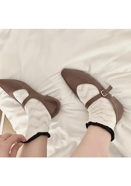 Penye Fırfır Detaylı Yarım Soket Çorap 4'çift fırsatları