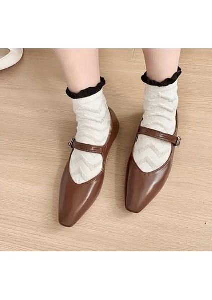 Penye Fırfır Detaylı Yarım Soket Çorap 4'çift indirimleri