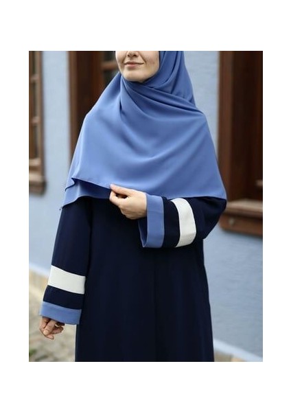 Tesettür Hijab Medine Ipeği Eşarp Indigo
