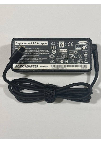 65 Watt Lenovo Uyumlu Typec Adaptör 20 Volt 3.25 Amper Typec Adaptör