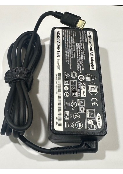65 Watt Lenovo Uyumlu Typec Adaptör 20 Volt 3.25 Amper Typec Adaptör
