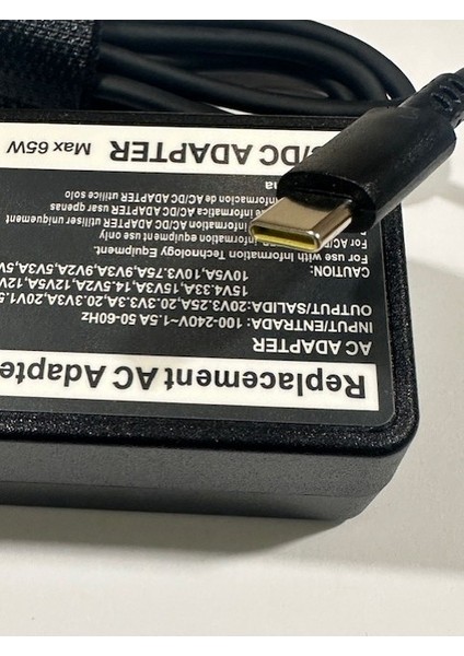 65 Watt Lenovo Uyumlu Typec Adaptör 20 Volt 3.25 Amper Typec Adaptör