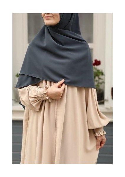 Tesettür Hijab Medine Ipeği Eşarp Antrasit