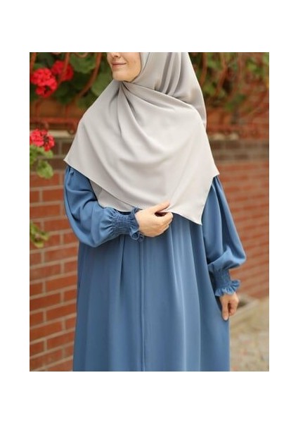 Tesettür Hijab Medine Ipeği Eşarp Krem