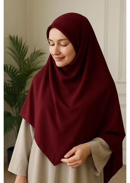 Tesettür Hijab Medine Ipeği Eşarp Bordo