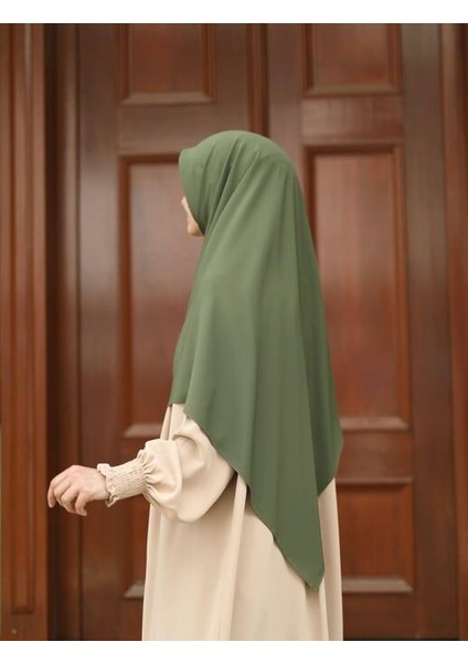 Tesettür Hijab Medine Ipeği Eşarp Haki