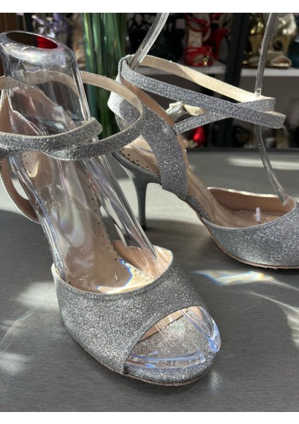 Lame Simli Kelebek Model Kadın Tango-Dans ve Salon Ayakkabısı 8,5 CM(13PONT)TOPUK Boyunda Enmodamode
