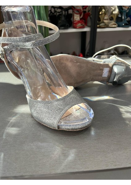 Lame Simli Kelebek Model Kadın Tango-Dans ve Salon Ayakkabısı 8,5 CM(13PONT)TOPUK Boyunda Enmodamode