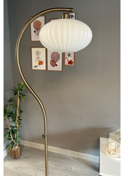 Beyaz Cam Lambader Eskitme S Gövde Modern Dekoratif Metal Oturma Odası Çalışma Odası Zemin Lambası fiyatları