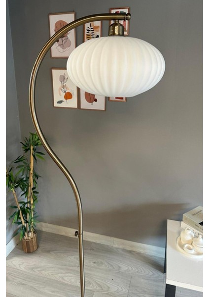 Beyaz Cam Lambader Eskitme S Gövde Modern Dekoratif Metal Oturma Odası Çalışma Odası Zemin Lambası fırsatları