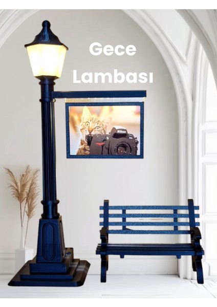 Dekoratif Sokak Lambası Gece Lambası | LED Işıklı - Fotoğraf Çerçeveli - 12V | Masaüstü Dekorasyon fırsatları