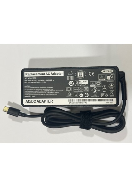 90 Watt Lenovo Uyumlu Typec Adaptör 20 Volt 4.5 Amper Type-C Adaptör