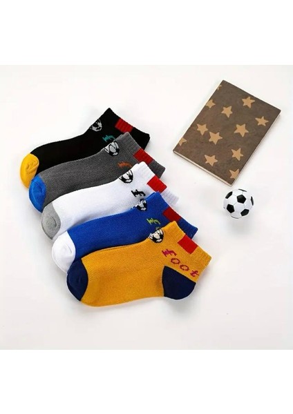5'çift Erkek Çocuk Yazlık Kısa Renkli Çorap