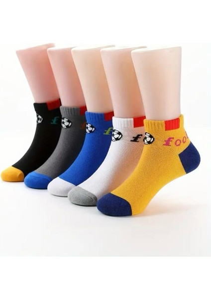 5'çift Erkek Çocuk Yazlık Kısa Renkli Çorap modelleri