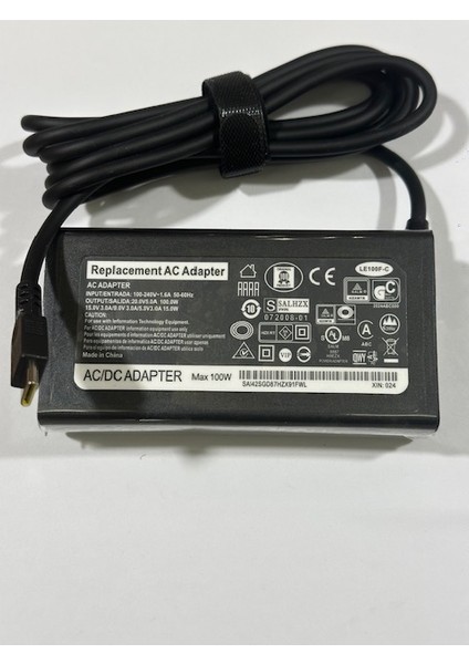 100 Watt Lenovo Uyumlu Typec Adaptör 20 Volt 5 Amper Type-C Adaptör