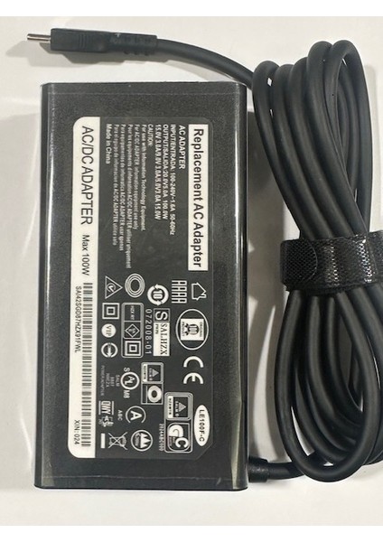 100 Watt Lenovo Uyumlu Typec Adaptör 20 Volt 5 Amper Type-C Adaptör