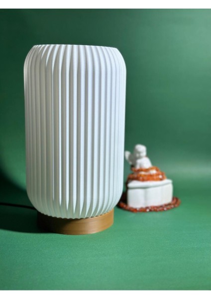 Modern Ribbed Tasarımlı 3D Baskı Masa Abajur - 20 cm (Ampul Dahil) fiyatları
