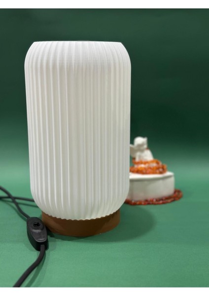 Modern Ribbed Tasarımlı 3D Baskı Masa Abajur - 20 cm (Ampul Dahil) fırsatları