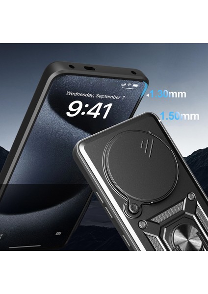 Xiaomi Redmi Note 14 Pro 4g Kılıf Yüzüklü Standlı Sürgülü Kamera Korumalı Tank Sert indirimleri