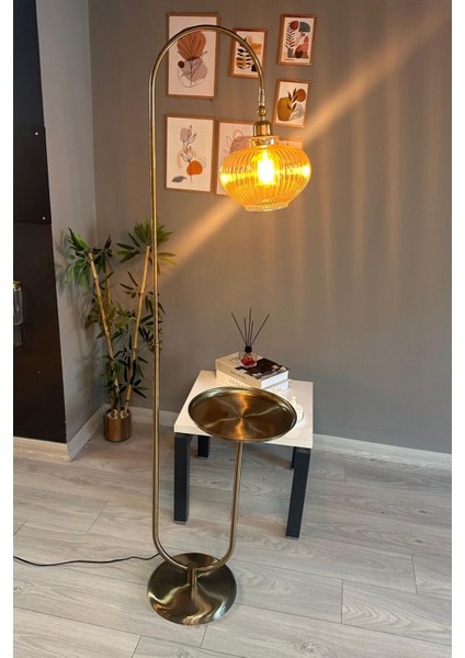 Yuka Bal Rengi Lambader U Tepsili Hareketli Başlık Sehpalı Modern Dekoratif Metal Oturma Odası