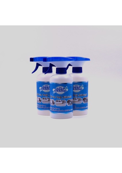 3'lü Set, Kir ve Yağ Sökücü 500 ml, Ağır Kir ve Birikmiş Yağlarda Etkili, Sprey Başlıklı