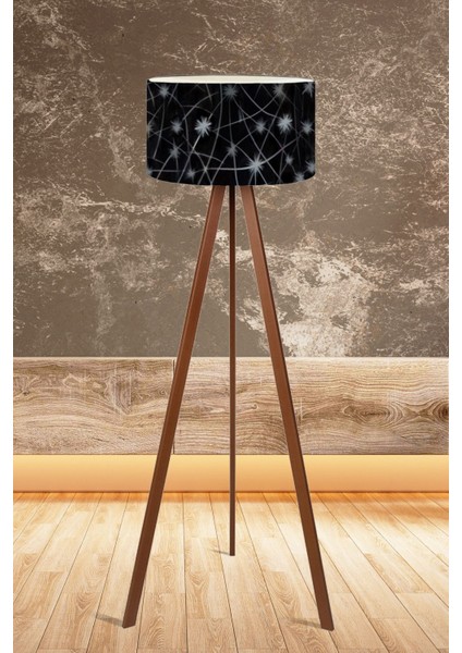Siyah Yıldız Desenli Tripod Lambader