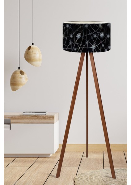 Siyah Yıldız Desenli Tripod Lambader modelleri