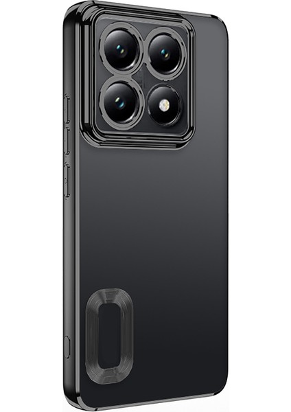 Xiaomi 14T Pro Kılıf Logo Yeri Açık Kamera Lens Korumalı Renkli Kenarlı Şeffaf Silikon