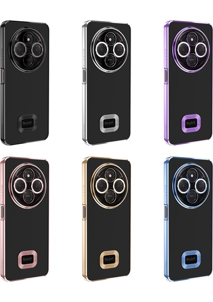 Xiaomi Redmi 14C 4g Kılıf Logo Yeri Açık Kamera Lens Korumalı Renkli Kenarlı Şeffaf Silikon fiyatları