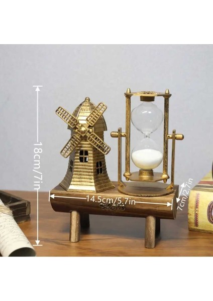 Mr Vintage Ahşap Ayaklı Dekoratif Kum Saati Masaüstü Dekorasyon Kum Saati Biblo Harika Bir Hediye