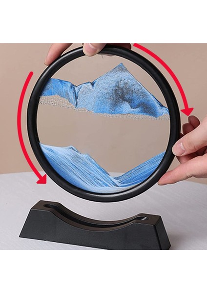 3D Hareketli Kum Saati Orta Boy Kum Sanatı Dekoratif Kum Saati Yuvarlak Dekoratif Kum Saati