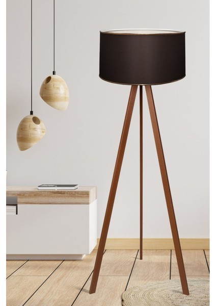 Kahverengi Ahşap Lambader