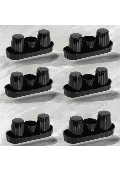 6 Adet Siyaz Kırılmaz,çizilmez, Polikarbon Plastikten Tuzluk-Biberlik-Kürdanlık Set ( Porselen Veya Melamin Değildir )