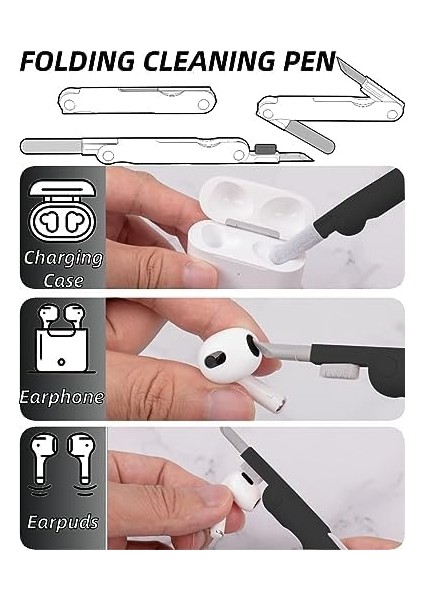 Klananye Temizleme Fırçası, 7nansi 1 Arada Çok Fonksiyonlu Klananye, Kulaklık Temizleme Fırça Seti, A1, Asorti modelleri
