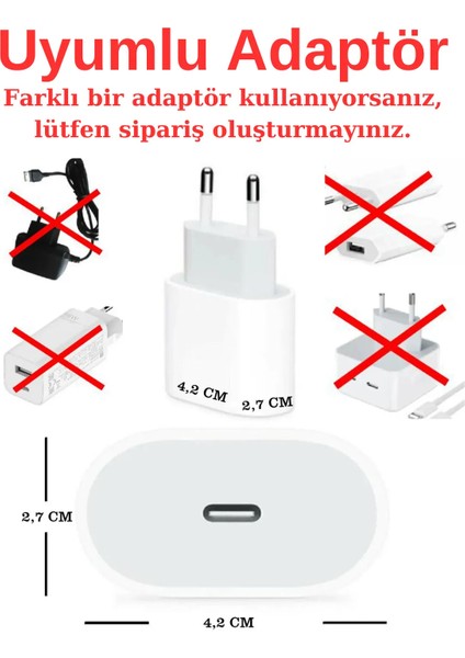 Apple Iphone Şarj Kılıfı Koruyucu Adaptörü Koruma Kablo Koruyucu 3'lüset Iphone 18-20W Usb-C Uyumlu Figürlü Ayıcıklı Dayanıklı