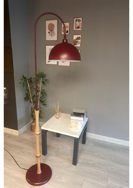 Vişne Çürüğü Lambader Hareketli Başlık Sehpalı Modern Dekoratif Metal Oturma Odası Çalışma Odası