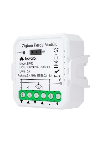 Mini Zigbee Perde Panjur Kontrol Rölesi (Tuya, Smart Life, Home Assistant, ZIGBEE2MQTT Uyumlu)