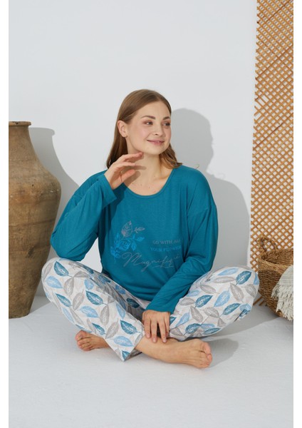 24077 Kadın Uzun Kollu Pijama Takımı