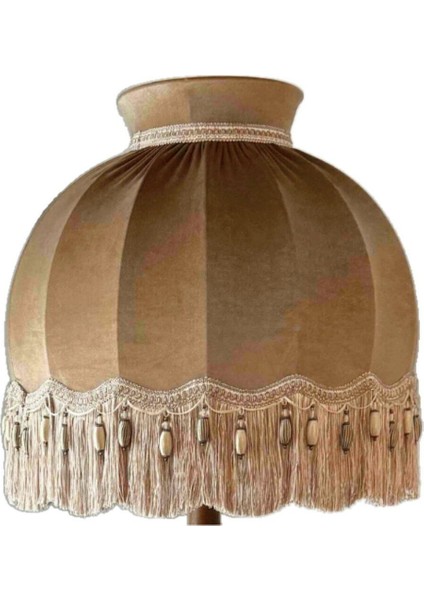 Vizon Renk Kadife Lambader Şapka Vintage 50 x 50 LM01298-1