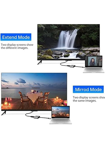 Type-C 3in1 HDMI 4K USB 3.0 Görüntü Veri Aktarımı Sağlar USB Adaptör Notebook ve Macbook ile Uyumlu Tc-23