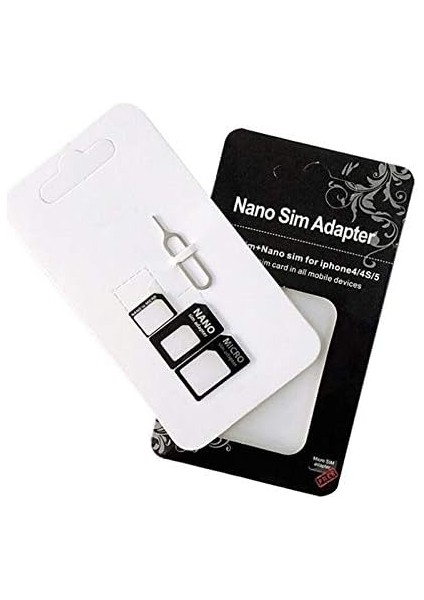 Nano ve Micro Sim Kartları Için Sim Kartı Adaptörü