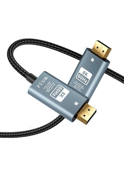 Dp To Dp Kablo, 8k 60Hz 200CM Yüksek Hızlı, Displayport Kablo 2 Metre Kablo Uzunluğu Displayport To Displayport Kablo 200CM ZR856