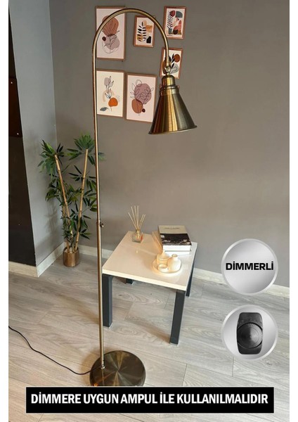 Dimmerli Eskitme Lambader Hareketli Başlık Modern Dekoratif Metal Oturma Odası Çalışma Odası Zemin