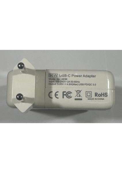 20 Volt 4.8 Amper Apple Uyumlu Typec Adaptör 96 Watt Typec Adaptör