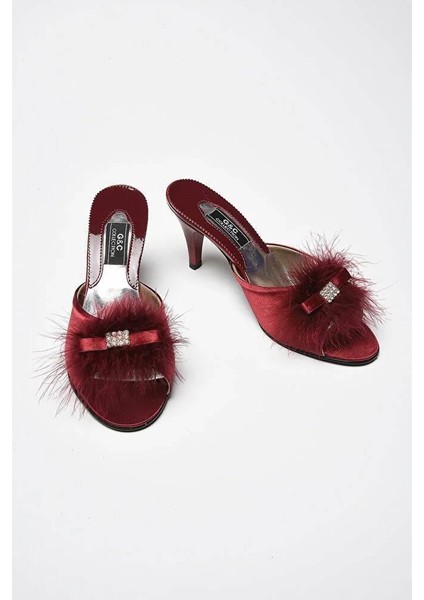 Taşlı Kaztüyü Taşlı Platform Bayan Terlik 215 fiyatları