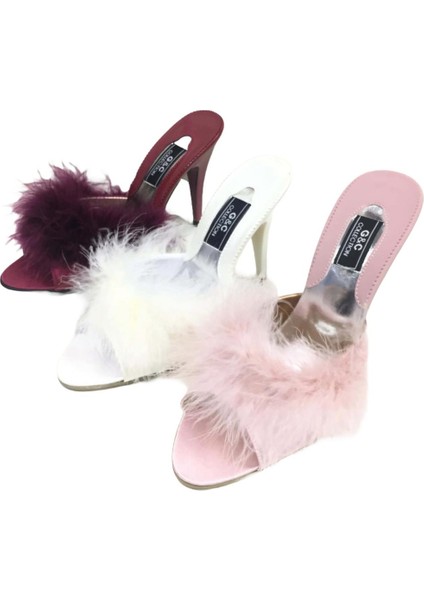 Gc Tüy Aksesuarlı Platform Kadın Terliği GC225 fiyatları